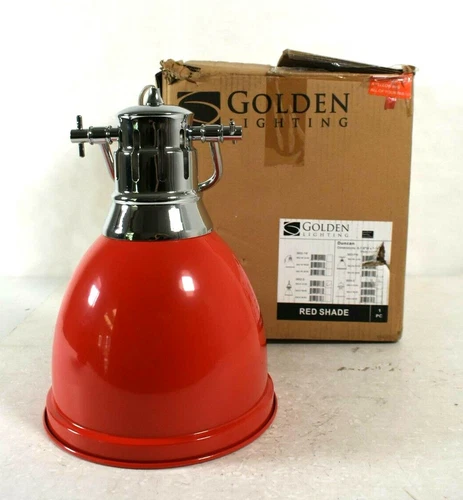 Golden Lighting 3602-S CH-RD Red Duncan Single Light 8-7/8" x 7-1/2" Pendant - Picture 1 of 6