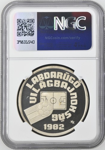 1981 HUNGARY SILVER 500 FORINT FIFA WORLD CUP NGC PF 68 ULTRA CAMEO - Picture 2 of 2