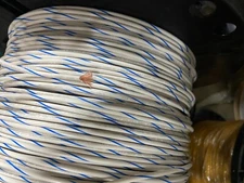 12 GAUGE WIRE 25' FT PRIMARY AWG STRANDED COPPER MTW WHITE WITH BLUE STRIPE