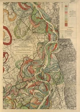 Mississippi River, Memphis Tennessee, Harold Fisk Maps, P22 Sheet 5, Memphis Map