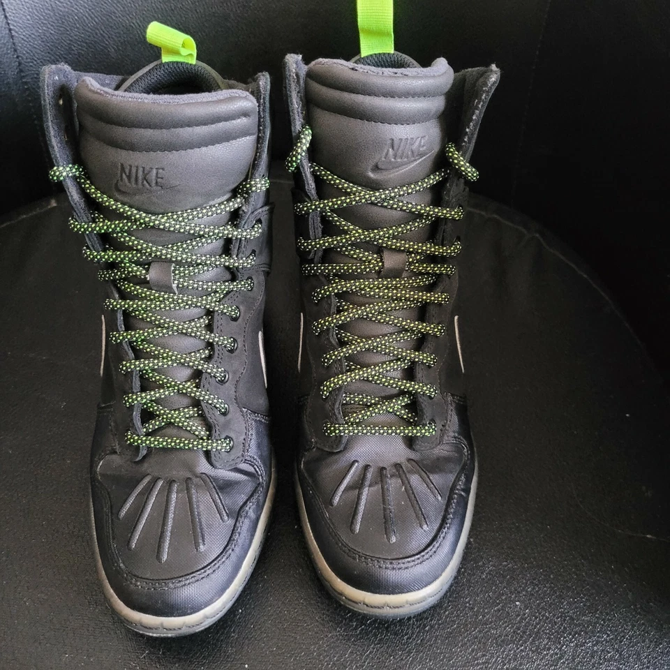 Nike небо высоты Hi 2.0 кроссовок женщин размер 5,5 черный зеленый на танкетке туфли ботинки - Изображение 2 из 4