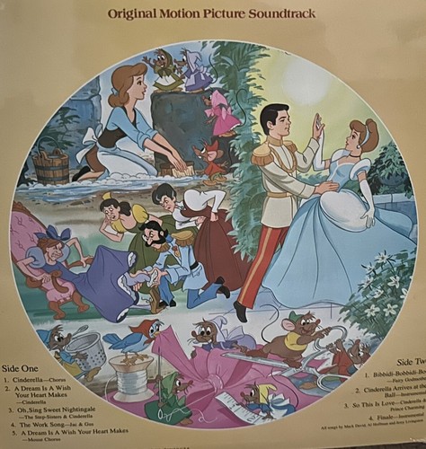 Walt Disney’s Cinderella Original Soundtrack Picture Disc Factory Sealed 1981 - Picture 2 of 3