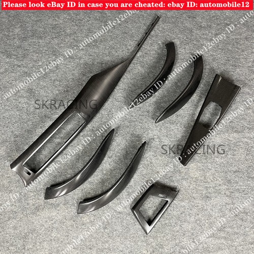 7PC BMW F30 F31 F34 M PERFORMANCE REAL CARBON FIBER INTERIOR TRIM LHD - Picture 7 of 12