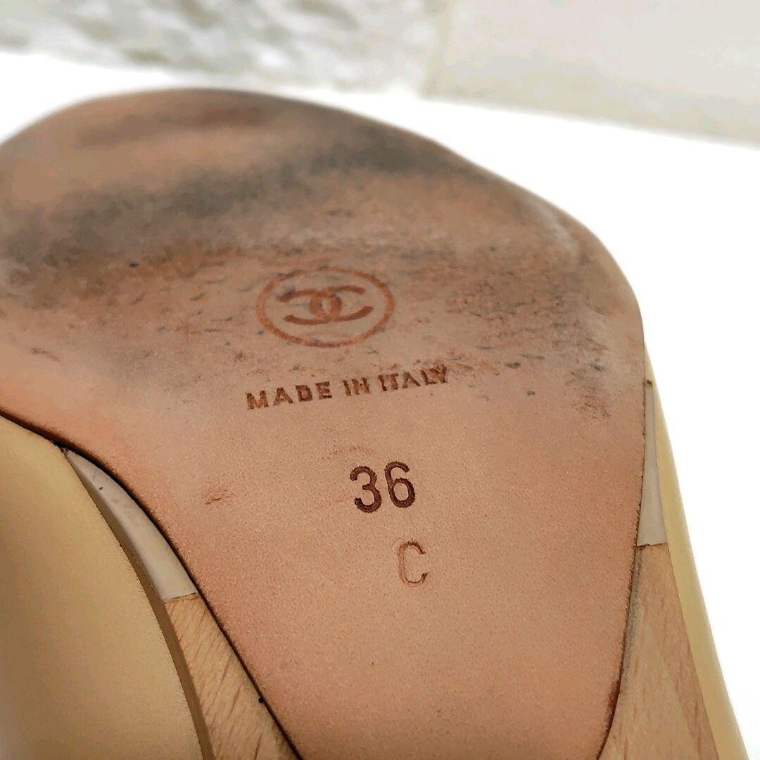 靴 CHANEL Camellia Coco Mark Pumps Bicolor Chanel Camellia Pumps Coco Mark Bicolor Leather Size 36 US