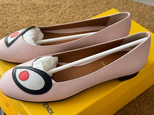 Fendi Schuhe Rosa Monster Ballerina Damen Leder Rosa Größe EU 34 - Bild 3 von 10