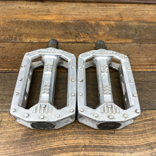 MKS BM-15 Pedals 9/16 in Old School BMX BM15 Silver Alloy Vintage 80s Race - Picture 8 of 15