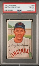 PSA 4.5 VG EX+ 1952 BOWMAN HARRY PERKOWSKI #202 REDS 57247 SD272