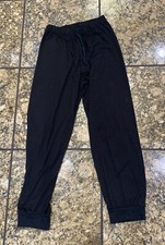 Pre Owned Girls Sweet Black Jogger Pants With Drawstring  Tappered Ankles SZ L