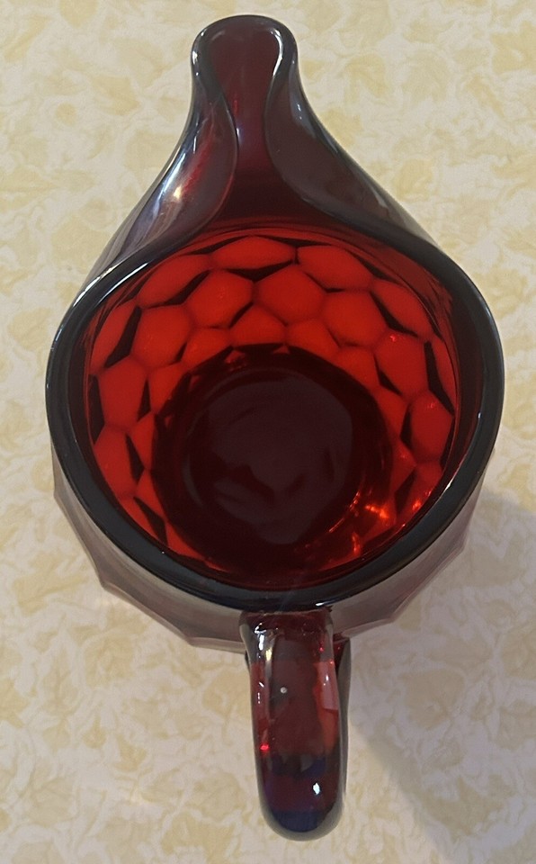 Duncan Miller 1950s Ruby Red Glass Pitcher Heavy eBay