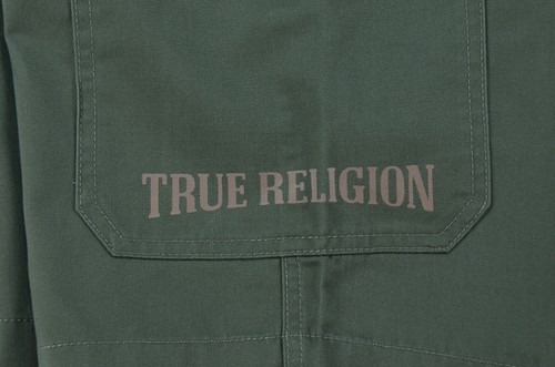 TRUE RELIGION Cargoshorts Herren 36 Klappe Utility Taschen Kalamata Grün Neu mit Etikett - Bild 9 von 9