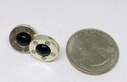 Marked Fine Round Button Studs Earrings 6g 925 Sterling Silver Gemstone Onyx