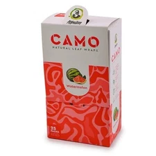 Camo Self Rolling Natural Tea Leaf Wraps - Watermelon (25packs) (125 wraps)