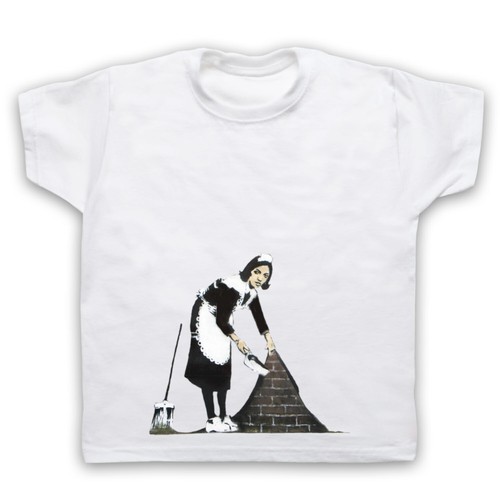 BANKSY MAID UNOFFICIAL GRAFFITI STREET ART PRINT ARTIST KIDS CHILDS T-SHIRT - Picture 9 of 20