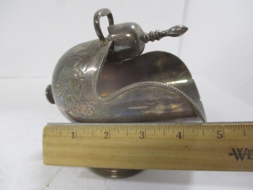 Antique Silver Sugar Scuttle Salt Pig With Scoop EPOC 1009 England Pedestal - Picture 8 of 8