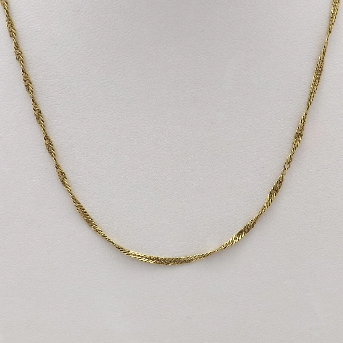 18k Gold 750 Italy Milor Singapore Link Twisted Rope Pendant Chain