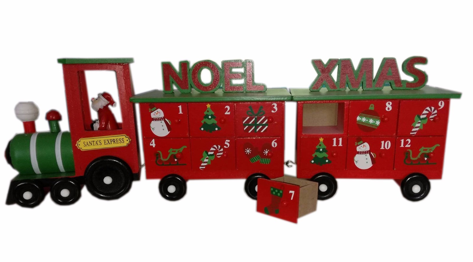 TRENO di Natale in Legno Avvento Calendario Perpetuo Regalo di Natale Festive TRENO di Natale in Legno Avvento Calendario Perpetuo Regalo di di di Natale Festive 65e41d