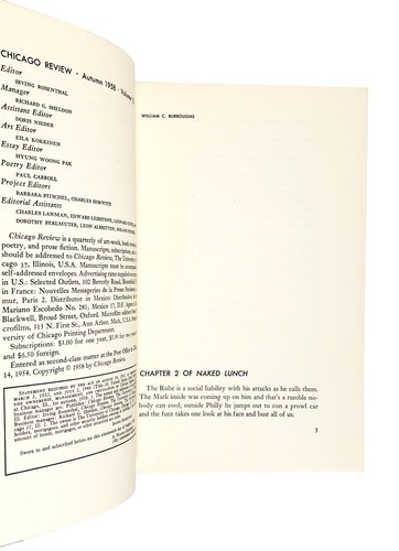 [William S. Burroughs] Chicago Review, Autumn 1958 - Naked Lunch, Chapter 2 - VG - Picture 3 of 3