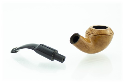 Pipa Dunhill Root Briar Rhodesian curva GR.2 2208 liscia chiara naturale England - Imagen 4 de 5