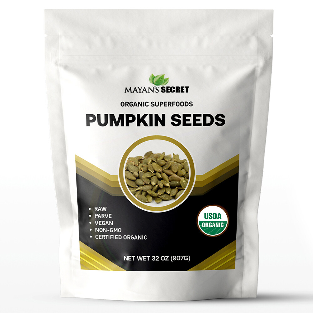 Certified Organic PEPITAS / PUMPKIN SEEDS — Raw, No Shell, 2LBS