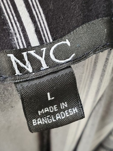 NYC Women Black Striped Polyester Pull On A-Line Casual Long Maxi Skirt Size L - Picture 5 of 9