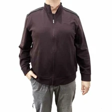  Calvin Klein Men's Full Zip Sweatshirt Raspberry Chocolate