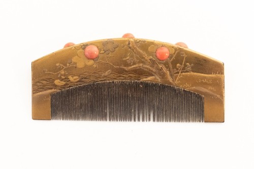 Comb Japanese comb Gold lacquer Japanese hair accessories Flower Brid (K00348)