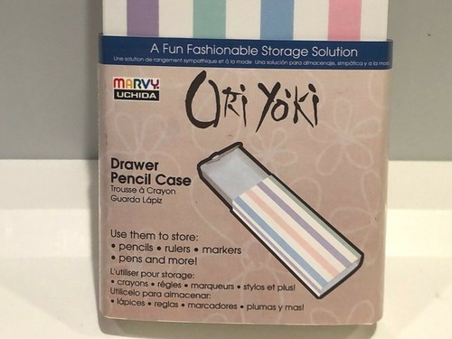 Uchida Ori Yoki Schublade Federmäppchen Aufbewahrung leicht gestreift Druckknopfverschluss NEU  - Bild 9 von 12