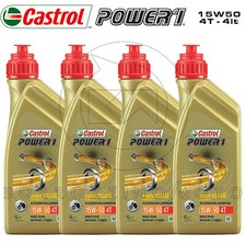 4 Lt Motoröl Castrol Power 1 4T 15W50 Trizone Semi-Synthetische Bike Jaso MA4