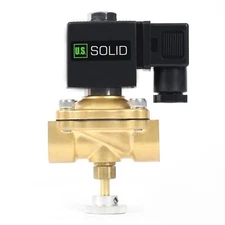 U.S. Solid Brass Electric Solenoid Valve with Manual Override 1 in 24V AC