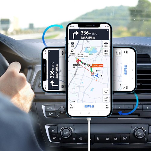 15W Magnetic MagSafe Fast Wireless Charger & Car Air Vent Mount Phone Holder - Photo 6 sur 14