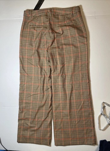 Banana Republic Wide-Leg Trouser Pants Womens 6 Brown Plaid High Rise NWT $98.50 - Picture 6 of 7