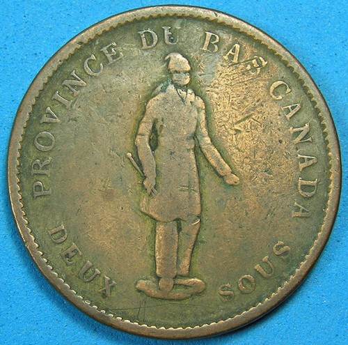 1837 Lower Canada Lot of 2 Tokens City Bank Penny & 1/2 Penny, Combined S/H - Picture 2 of 4