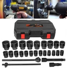 27Pcs 3/4" Drive 7/8" to 2" SAE and 22 to 50 mm Metric Impact Socket Set 6 Point
