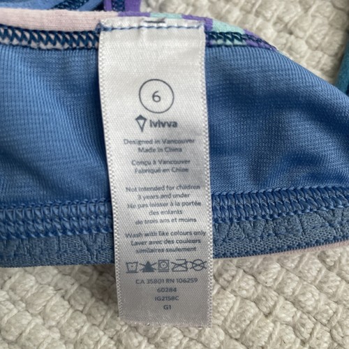 Ivivva by Lululemon Girls Size 6 Lot of 2 Sport Bras, Racer Backs Blue Green - Picture 6 of 9