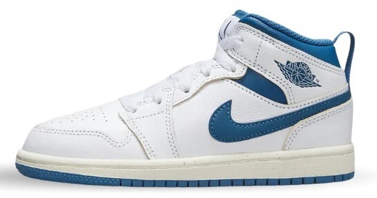 Little Kids Jordan 1 Mid SE Белый/Промышленный синий-Парусный (FN7493 141)