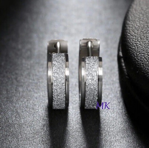 Huggie Hoop Earrings Gold Silver Stainless Steel Men Women - Pair - Picture 3 of 5