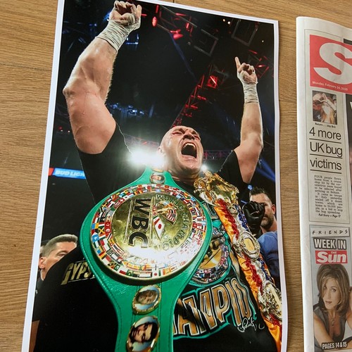 RARE Tyson Fury Deontay Wilder II Boxing Set Newspaper Photograph THE SUN WBC - Picture 2 of 6