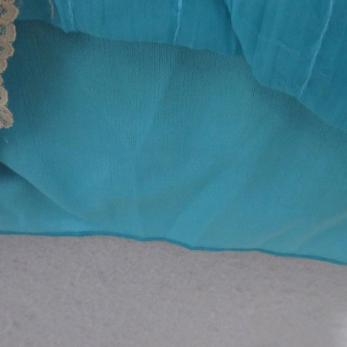 Canotta No Boundaries XL blu pizzo paillettes Y2K anni 90 baby doll Fairy Coquette Boho - Foto 8 di 13