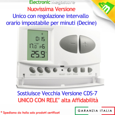 Crono Termostato Digitale Per Caldaie e Stufe Programmazione Settimanale 8023389689019