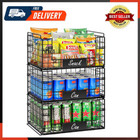 3 Pack XXL Stackable Wire Baskets with Handles for Pantry Storage , Organization