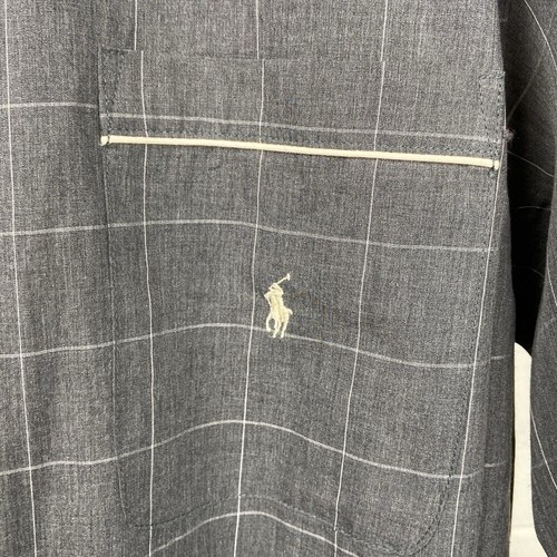NWT POLO Ralph Lauren Men's Pajamas Sleep Shirt MEDIUM Grey Plaid Cotton Pony - Picture 2 of 6