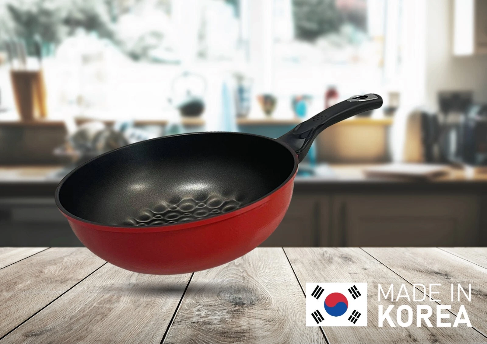 Nonstick 3D Diamond Coating Wok Cookware 9-1/2'' (24cm) Made in Korea