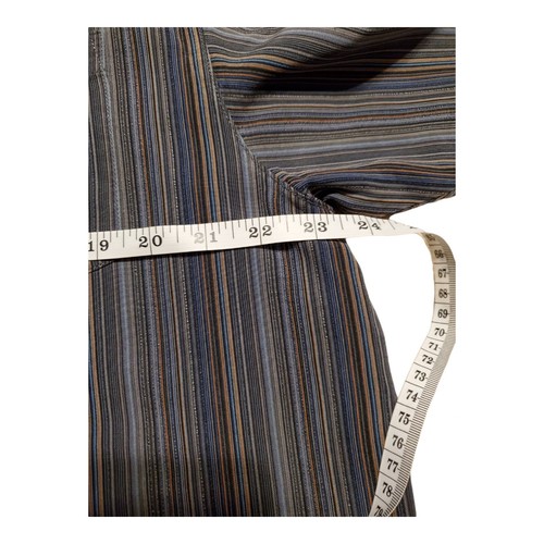 Tommy Bahama 100% Silk Men's L Gray Multi-Colored Stripes Button Down Shirt - Picture 5 of 7