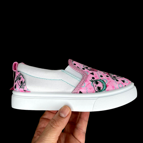 L.O.L. Little Girls Slip On Fashion Sneaker Size 10 Pink Multicol Stylish Shoes - Picture 2 of 15