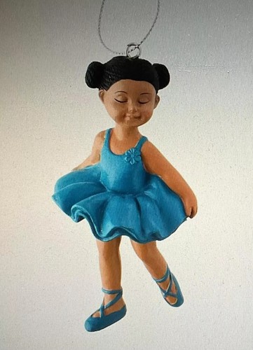 Ballerina da appendere addobbo per albero di Natale in abito blu - Foto 2 di 2
