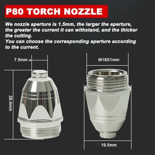 70pcs Plasma Cutter Cutting Torch P80 Welding Consumables Electrode Tip Cup - Bild 4 von 9