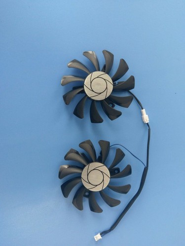 Pair Fans For MSI GTX 1050 Ti 2GT 1050TI 4GT OC HA8010H12F-Z New 75mm 2pin - Picture 4 of 12