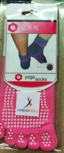 Five Toe/Reg Yoga Socks - Rubber Sole Yoga Pilates Fitness Grip Excercise Socks - Picture 12 of 17