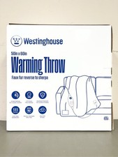 Westinghouse Electric Throw Blanket, Faux Fur Heated Blanket with 6 Heating Leve