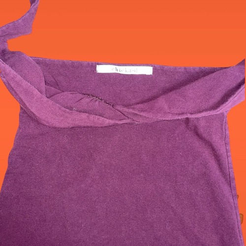 Chicka-d Damen Aubergine Lila Neckholder Crop Tank - Bild 3 von 6